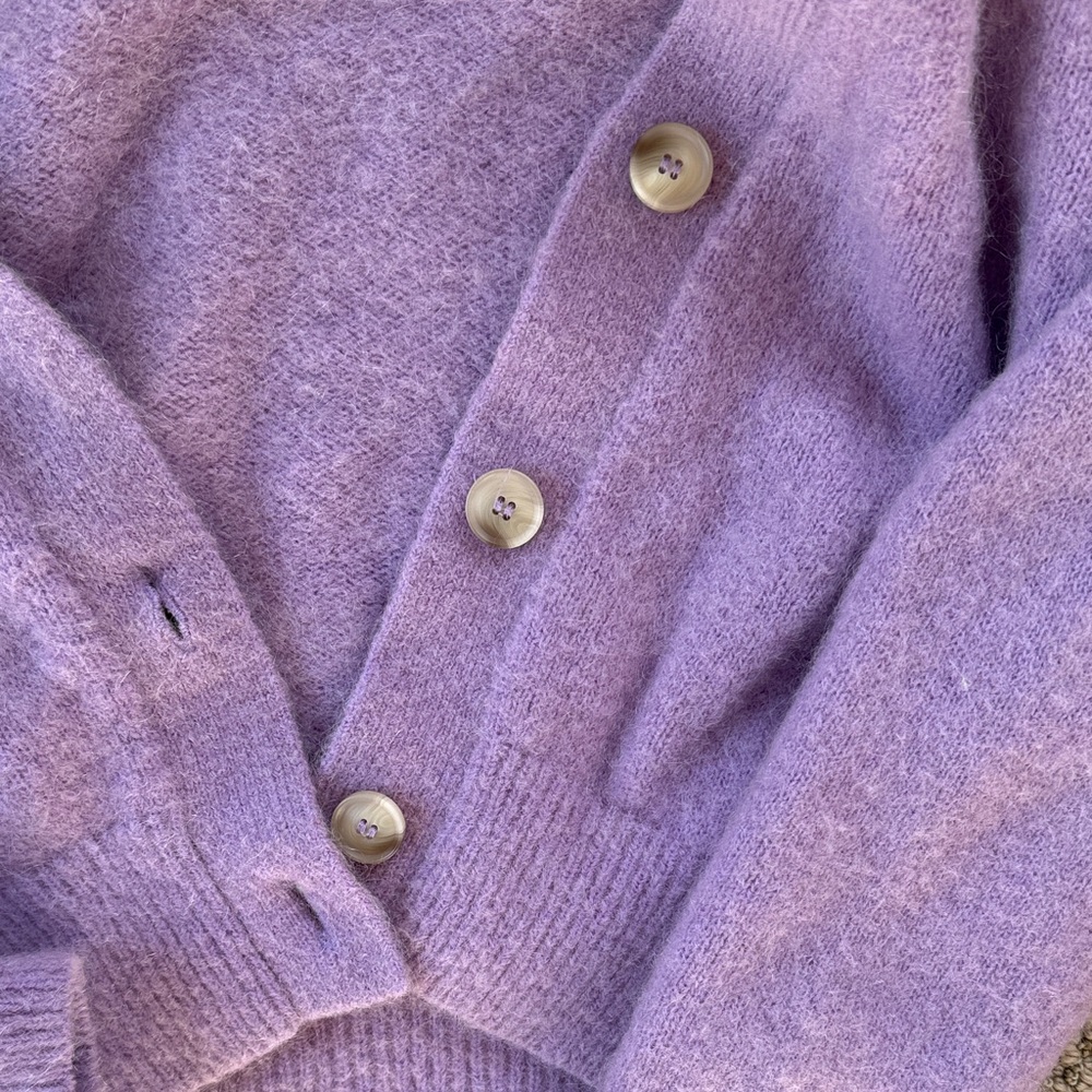 H&M Lavender Purple Button-Up Cardigan - Picture 4 of 7